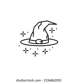 Hat, witch icon. Simple line, outline vector of horror icons for ui and ux, website or mobile application
