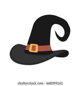 Hat witch isolated. Magic cap enchantress on White Background
