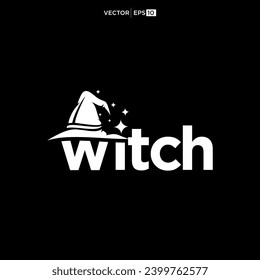 hat of Witch logo vector with combination of the letter W