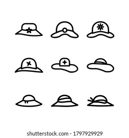 hat woman icon or logo isolated sign symbol vector illustration - Collection of high quality black style vector icons
