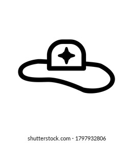 hat woman icon or logo isolated sign symbol vector illustration - high quality black style vector icons
