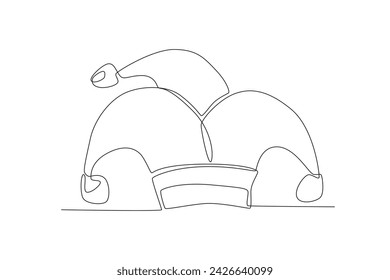 The hat was worn by the clown. April fools one-line drawing