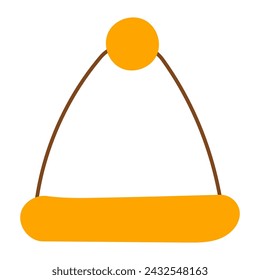 hat yellow line warm doodle icon element vector illustration