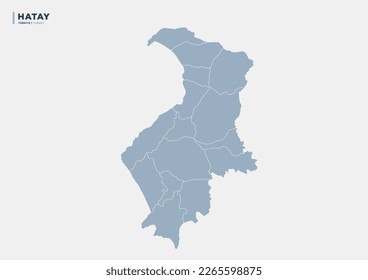 Hatay province map of Turkey.