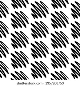 Hatch black and white hand drawn seamless pattern graphic elements minimalism