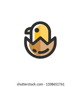 Hatch Icon , Chick Hatching logo , Spring Season Symbol .