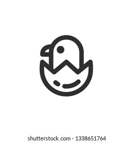 Hatch Icon , Chick Hatching logo , Spring Season Symbol .
