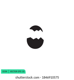 hatch icon egg shell crack symbol illustration simple design element vector logo template