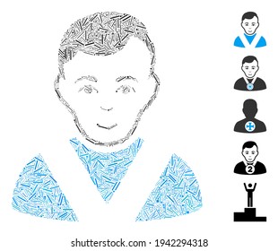 Hatch Mosaic basiert auf dem ausgezeichneten Mann Symbol. Mosaik Vektor ausgezeichneter Mann ist mit randomisierten Lukenpunkten entworfen. Bonussymbole werden hinzugefügt.