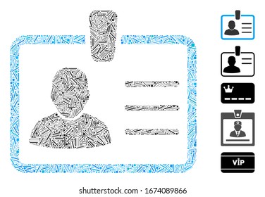 Hatch Mosaic based on badge icon. Mosaic vector badge is designed with scattered hatch elements. Bonus icons are added.