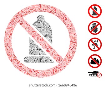 Hatch Mosaic basierend auf Kondom verboten Symbol. Das verbotene Mosaik-Vektorillustration-Kondom ist mit zufälligen Lukenpunkten konzipiert. Bonussymbole werden hinzugefügt.