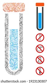 Hatch Mosaik auf der Grundlage eines überdachten Prüflöhrensymbols. Mosaikvektorüberzogene Prüfröhre wird mit zufälligen Lukenelementen gebildet. Bonussymbole werden hinzugefügt.