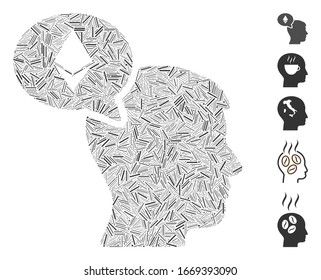 Hatch Mosaic based on Ethereum thinking man icon. Mosaic vector Ethereum thinking man is formed with scattered hatch dots. Bonus icons are added.