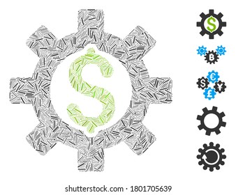 Hatch Mosaic based on financial development icon. Mosaic vector financial development is created with random hatch items. Bonus icons are added.