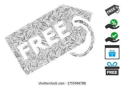 Hatch Mosaic based on free icon. Mosaic vector free is designed with random hatch dots. Bonus icons are added.