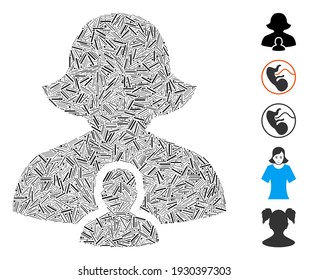 Hatch Mosaic based on mother icon. Mosaic vector mother is created with randomized hatch spots. Bonus icons are added.