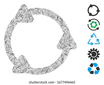 Hatch Mosaic basiert auf rotierendem Symbol. Die Mosaik-Vektorillustration rotiert sich mit zufälligen Lukenelementen. Bonussymbole werden hinzugefügt.