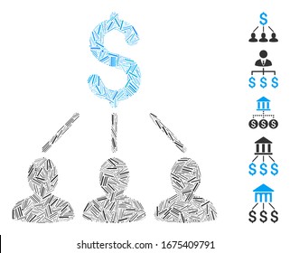 Hatch Mosaic based on shareholders icon. Mosaic vector shareholders is designed with random hatch items. Bonus icons are added.