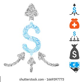 Hatch Mosaic based on unite payments icon. Mosaic vector unite payments is composed with scattered hatch elements. Bonus icons are added.