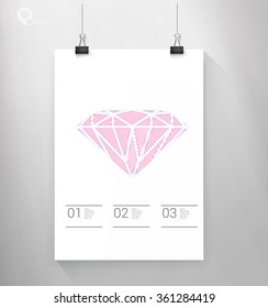 Hatch Raster Textured Diamond Symbol for Your Presentation
