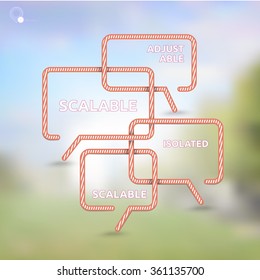 Hatch Raster Textured Red Bubble Speech Composition for Your Flat & Minimal Text Box