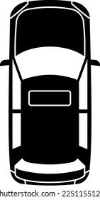 Hatchback black icon. Urban car top view