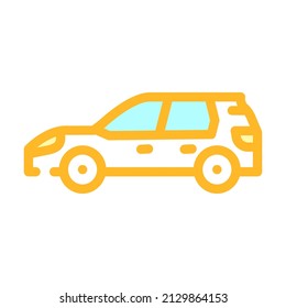 hatchback car body type color icon vector. hatchback car body type sign. isolated symbol illustration