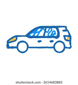 hatchback car body type doodle icon sketch vector. hatchback car body type sign. isolated symbol illustration