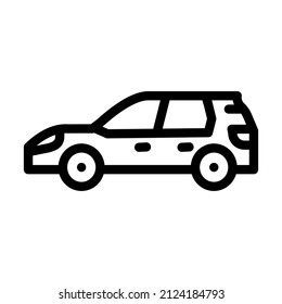 hatchback car body type line icon vector. hatchback car body type sign. isolated contour symbol black illustration