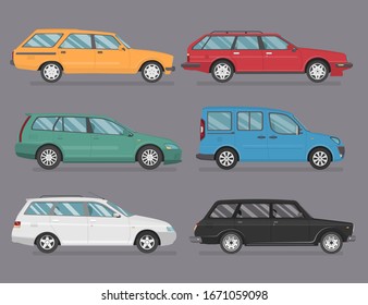 hatchback car cartoon vector illustration