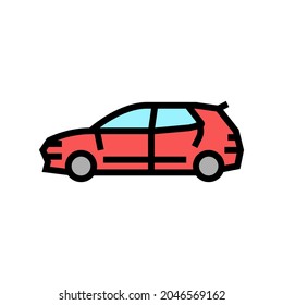 hatchback car color icon vector. hatchback car sign. isolated symbol illustration