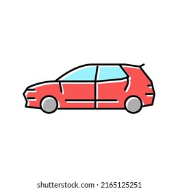 hatchback car color icon vector. hatchback car sign. isolated symbol illustration