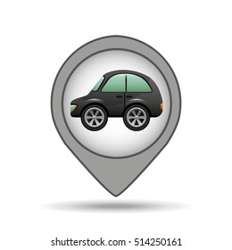 hatchback car icon map pointer vector illustration eps 10