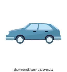 hatchback car icon over white background, vector illustration