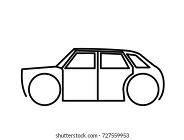 Hatchback car icon vector illustration isolated