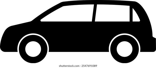 Hatchback car isolated vector silhouette