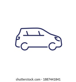 hatchback car line icon on white