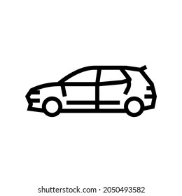 hatchback car line icon vector. hatchback car sign. isolated contour symbol black illustration
