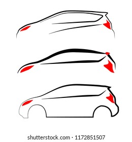 Hatchback car logo concept city car Vector illustration.