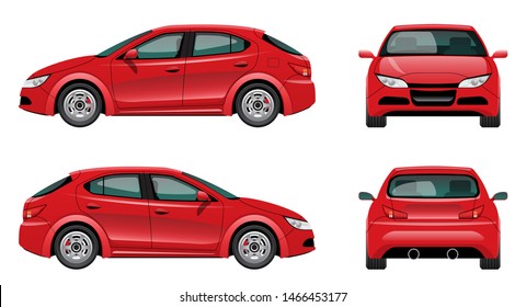 Hatchback Car Template Isolated On White Stock Vector (royalty Free 