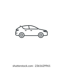 Hatchback, car, transport, machine, movement, transportation icon, vector illustration