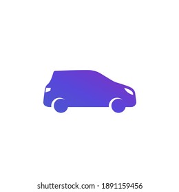 hatchback car vector icon on white