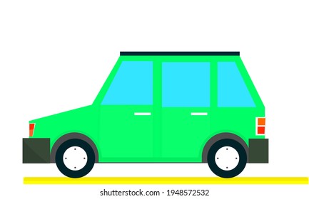 Hatchback city mini car . Vector flat style illustration