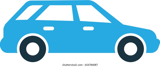 Hatchback Colorful Icon Symbol. Premium Quality Isolated Station Wagon Element In Trendy Style.