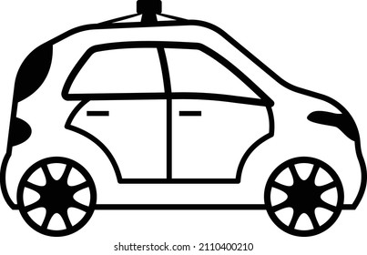 Hatchback Hybrid Lorry Vector Icon Design, Future transportation Symbol, Driver less Greener Transport innovations Sign, Autonomous aerial vehicles Stock Illustration, Compact Intelligent Cab Concept