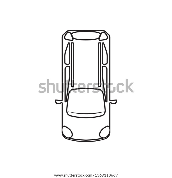 hatchback icon. Element of\
Transport view from above for mobile concept and web apps icon.\
Outline, thin line icon for website design and development, app\
development