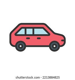 Hatchback icon vector image. Can also be used for Vehicles. Suitable for mobile apps, web apps and print media.