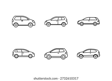 hatchback line art vector illustration
