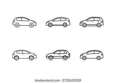 hatchback line art vector illustration