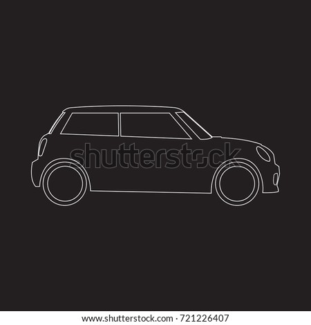 Hatchback mini car icon on black background Stock photo © 